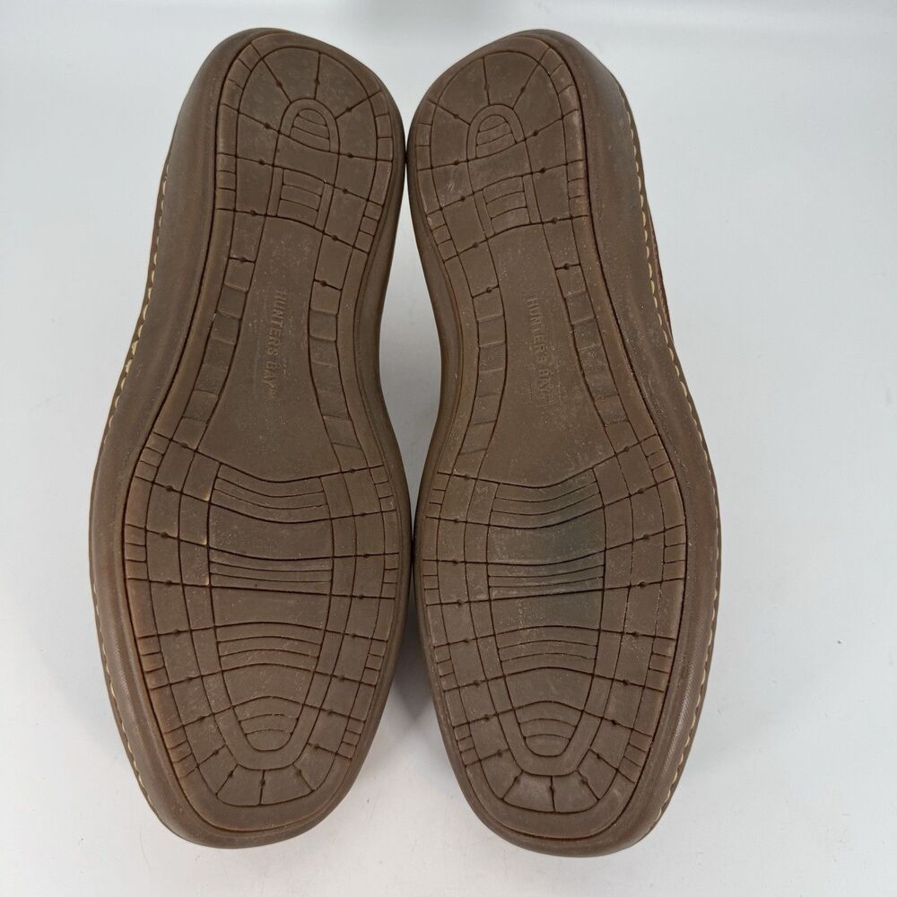 Hunter's Bay Leather Deck Shoe Men's 10.5 Brown Lace up Slip Resistant Boat Shoe - Picture 8 of 10